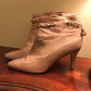 BALLY camel leather booties
